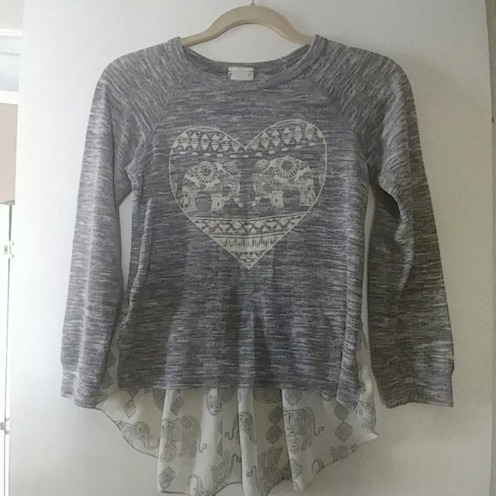 Jenna and jessie elephant print blouse girl 10/12